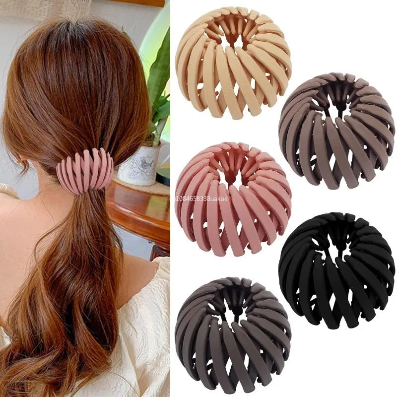 1Pcs Women Hair Claws Horsetail Buckle Bird Nest Expanding Hairband Lazy Man Hair Curler Hair Accessories Clips Snap Headwear