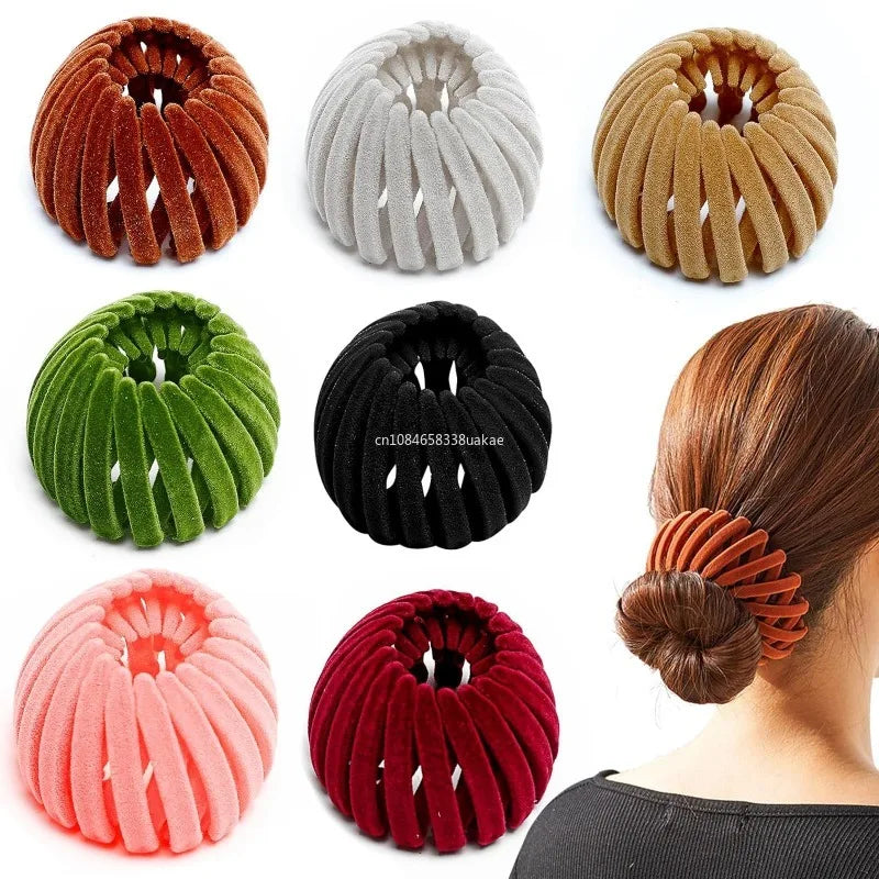 1Pcs Women Hair Claws Horsetail Buckle Bird Nest Expanding Hairband Lazy Man Hair Curler Hair Accessories Clips Snap Headwear