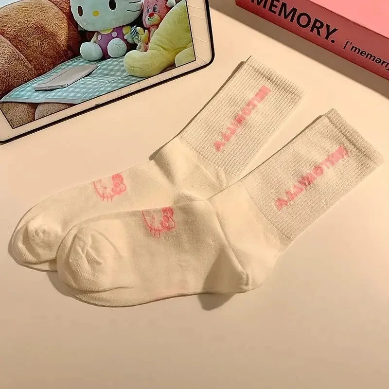 Hello Kitty Winter Autumn Warm Socks Children Long Socks Women Girls Costume Accessories Hello Kitty Things Y2K Sock 2024