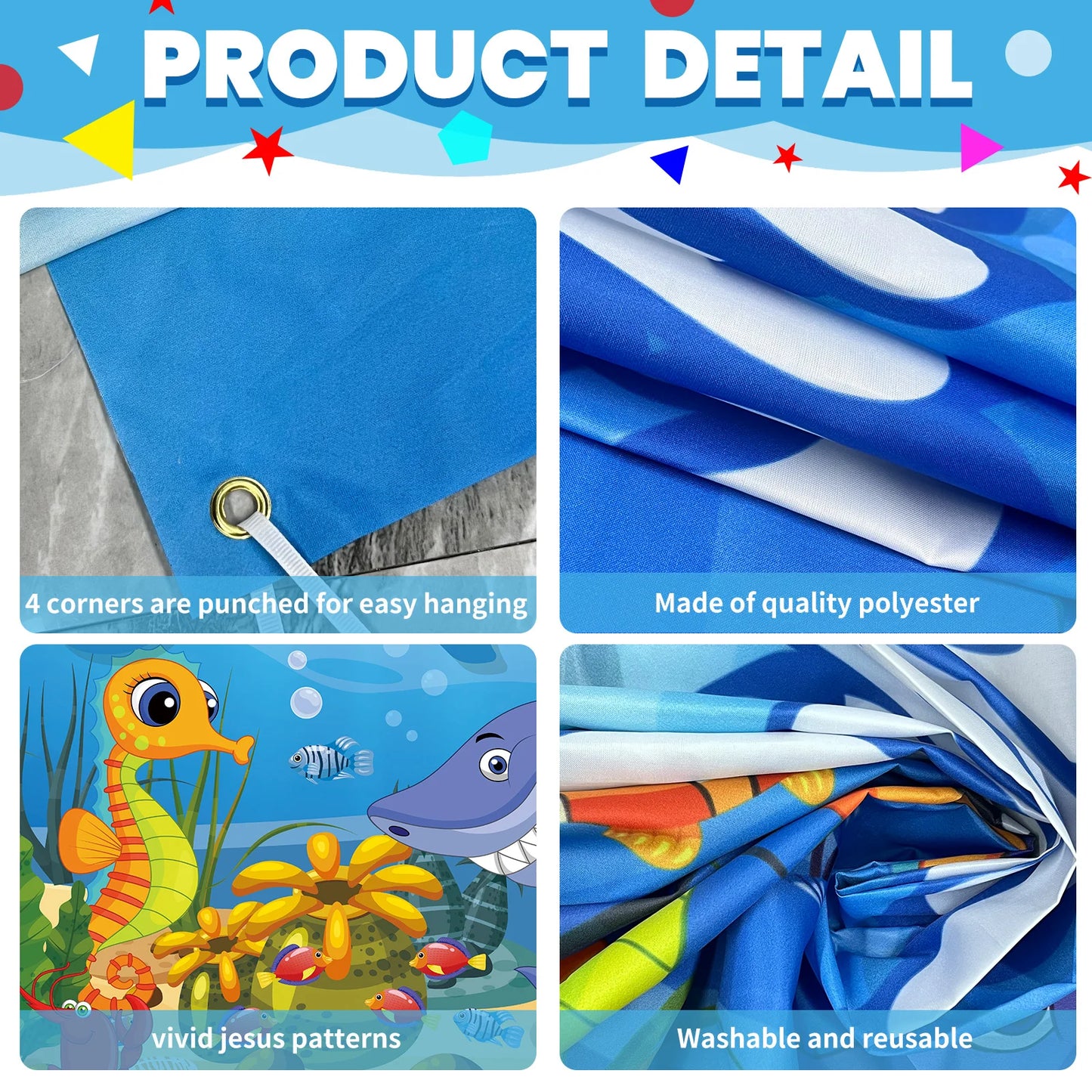 Decorações de Festa Sob o Mar Banner Fundo Tema Oceano Suprimentos para Aniversário Animais Marinhos Lembrancinhas de Aniversário Feliz