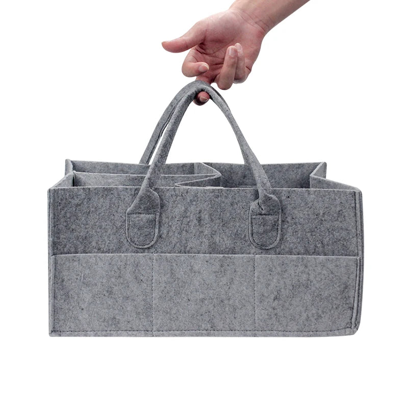 Cesto Organizador de Fraldas para Bebés 1/2, Bolsa Porta-objetos Portátil para Mesa de Mudança e Carro, Caixas de Armazenamento Essenciais para Berçário, Bolsas de Fraldas