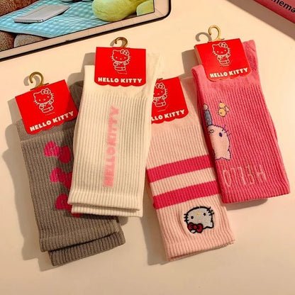 Hello Kitty Winter Autumn Warm Socks Children Long Socks Women Girls Costume Accessories Hello Kitty Things Y2K Sock 2024