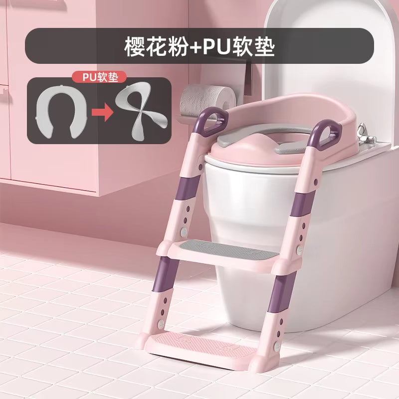 Children'S Toilet Baby Portable Toilet Seat Children'S Foldable Auxiliary Toilet Ladder Toilet Training Potty Ladder for Kids