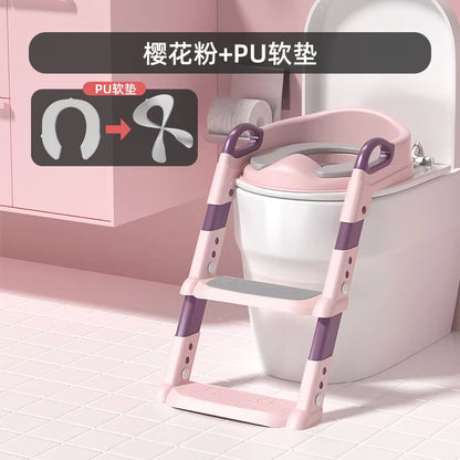 Children'S Toilet Baby Portable Toilet Seat Children'S Foldable Auxiliary Toilet Ladder Toilet Training Potty Ladder for Kids