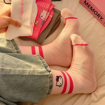 Hello Kitty Winter Autumn Warm Socks Children Long Socks Women Girls Costume Accessories Hello Kitty Things Y2K Sock 2024