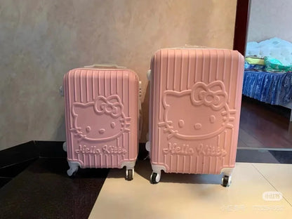 Sanrio Hello Kitty Luggage Kawaii Anime Trolley Case Universal Wheel Female Student Travel Suitcase Cute Gifts 20-Inch 24 Inch
