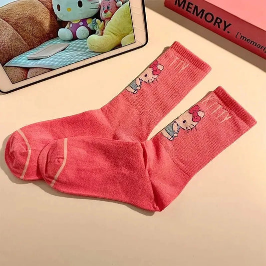 Hello Kitty Winter Autumn Warm Socks Children Long Socks Women Girls Costume Accessories Hello Kitty Things Y2K Sock 2024