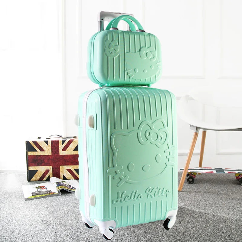 Sanrio Hello Kitty Luggage Kawaii Anime Trolley Case Universal Wheel Female Student Travel Suitcase Cute Gifts 20-Inch 24 Inch