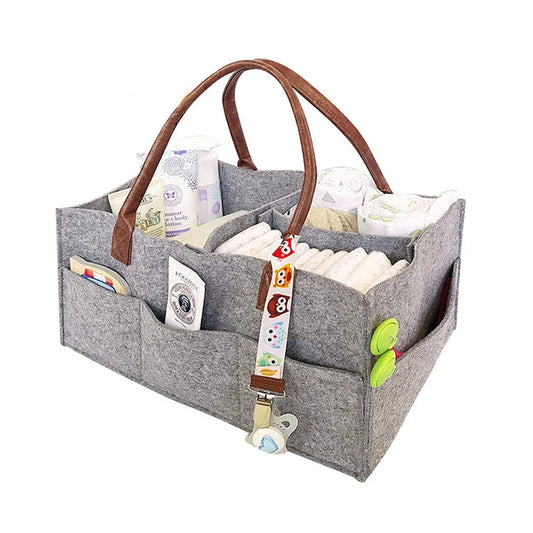 Cesto Organizador de Fraldas para Bebés 1/2, Bolsa Porta-objetos Portátil para Mesa de Mudança e Carro, Caixas de Armazenamento Essenciais para Berçário, Bolsas de Fraldas