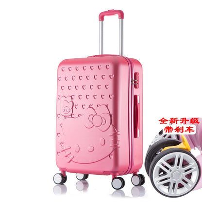 Sanrio Hello Kitty Luggage Kawaii Anime Trolley Case Universal Wheel Female Student Travel Suitcase Cute Gifts 20-Inch 24 Inch