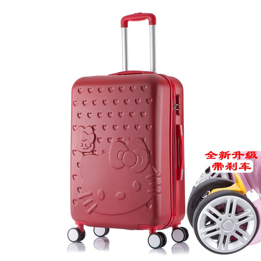 Sanrio Hello Kitty Luggage Kawaii Anime Trolley Case Universal Wheel Female Student Travel Suitcase Cute Gifts 20-Inch 24 Inch