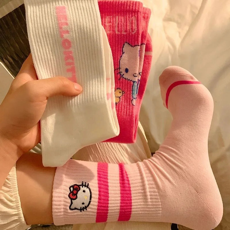 Hello Kitty Winter Autumn Warm Socks Children Long Socks Women Girls Costume Accessories Hello Kitty Things Y2K Sock 2024
