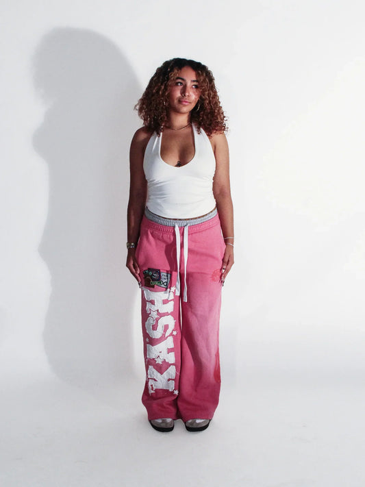 Y2K Pants Harajuku Double Waist Embroidered Patch Sweatpants Vintage Men Wome Streetwear New Hip Hop High Waisted Wide Leg Pants