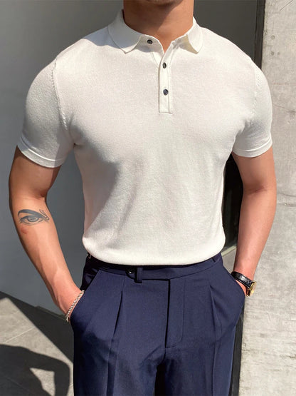 Summer Men Fashion Polo Shirts Short Sleeve Turn-Down Collar Patchwork Casual Polos Mens Clothing Male Tops Pullover Streetwear