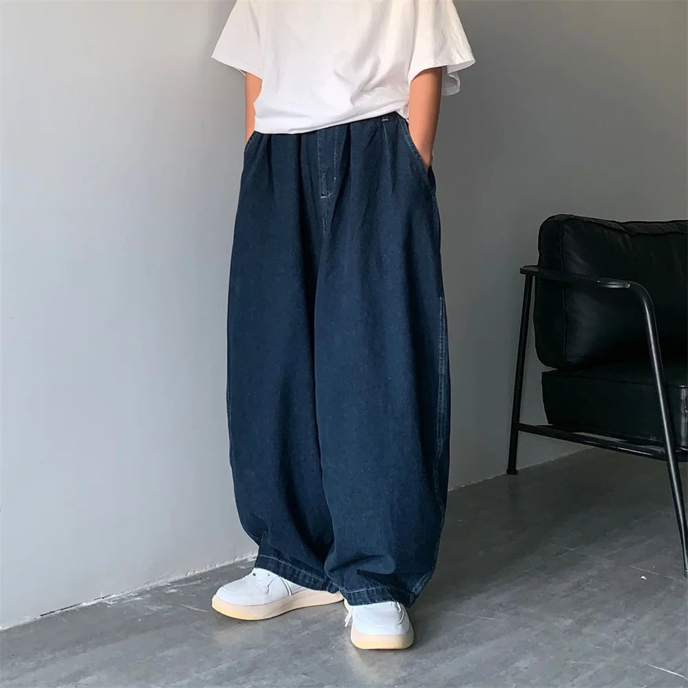 Straight Jeans Men Blue Loose Denim Trousers Neutral Y2K Jean Streetwear Casual Wide Jeans Mans Women Pants Men Baggy Men Jeans