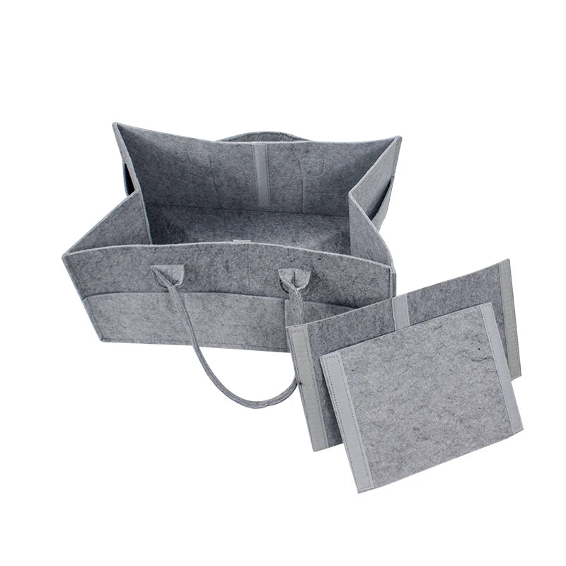 Cesto Organizador de Fraldas para Bebés 1/2, Bolsa Porta-objetos Portátil para Mesa de Mudança e Carro, Caixas de Armazenamento Essenciais para Berçário, Bolsas de Fraldas