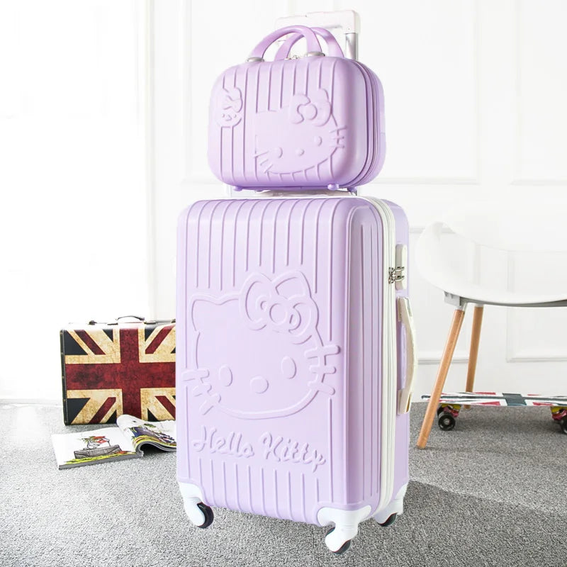 Sanrio Hello Kitty Luggage Kawaii Anime Trolley Case Universal Wheel Female Student Travel Suitcase Cute Gifts 20-Inch 24 Inch