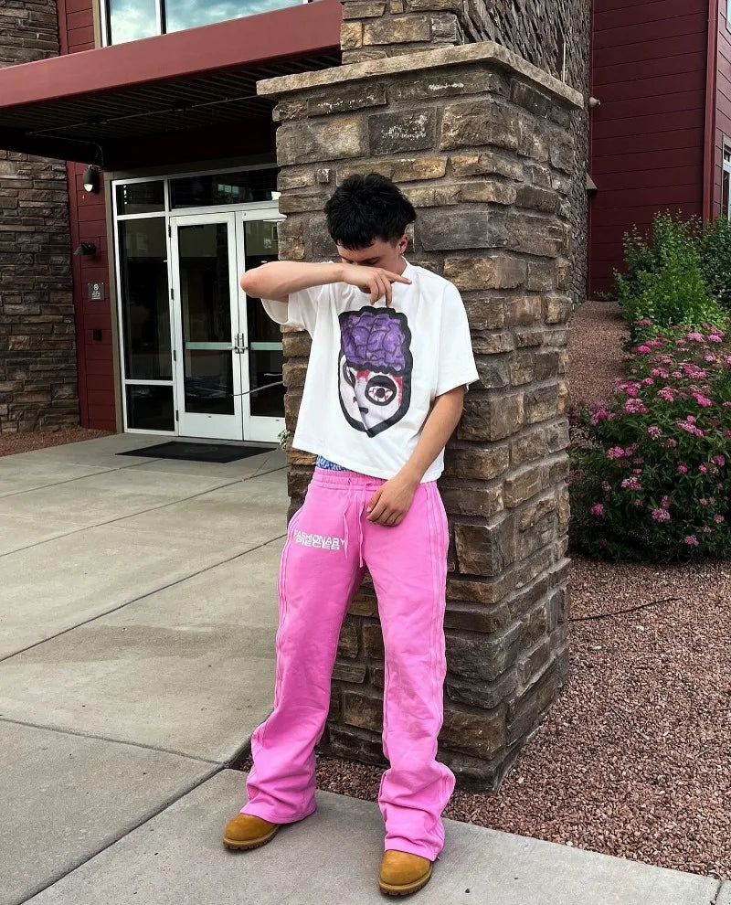 Y2K Pants Men Double Embroidered Waist Pantalones Sweatpants Pants Clothing Homme Baggy NEW Streetwear Aesthetic Wide Leg Pants