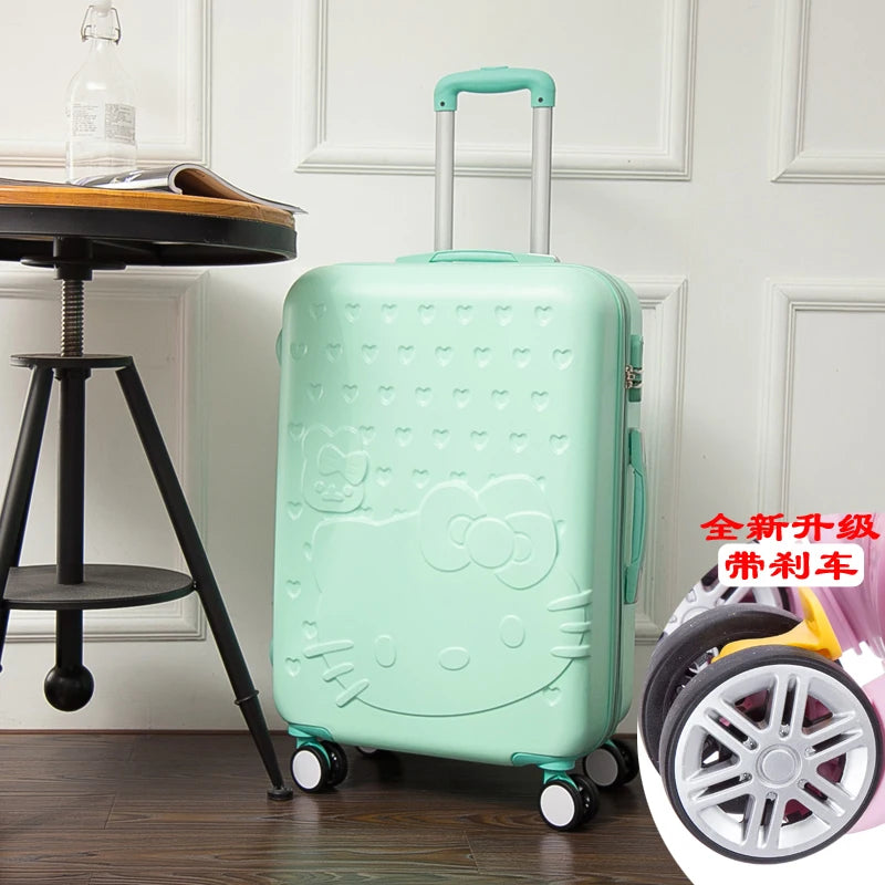 Sanrio Hello Kitty Luggage Kawaii Anime Trolley Case Universal Wheel Female Student Travel Suitcase Cute Gifts 20-Inch 24 Inch