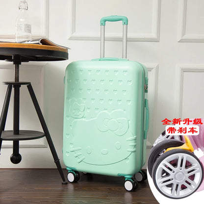 Sanrio Hello Kitty Luggage Kawaii Anime Trolley Case Universal Wheel Female Student Travel Suitcase Cute Gifts 20-Inch 24 Inch