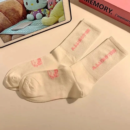 Hello Kitty Winter Autumn Warm Socks Children Long Socks Women Girls Costume Accessories Hello Kitty Things Y2K Sock 2024