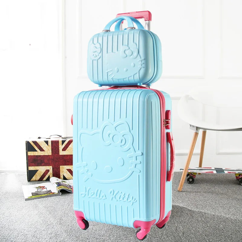 Sanrio Hello Kitty Luggage Kawaii Anime Trolley Case Universal Wheel Female Student Travel Suitcase Cute Gifts 20-Inch 24 Inch