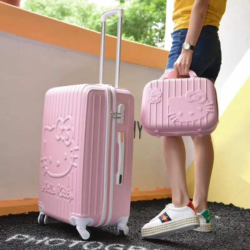 Sanrio Hello Kitty Luggage Kawaii Anime Trolley Case Universal Wheel Female Student Travel Suitcase Cute Gifts 20-Inch 24 Inch