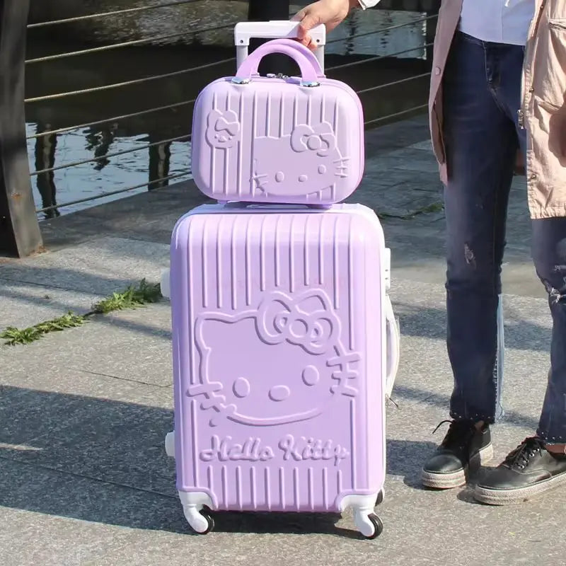 Sanrio Hello Kitty Luggage Kawaii Anime Trolley Case Universal Wheel Female Student Travel Suitcase Cute Gifts 20-Inch 24 Inch