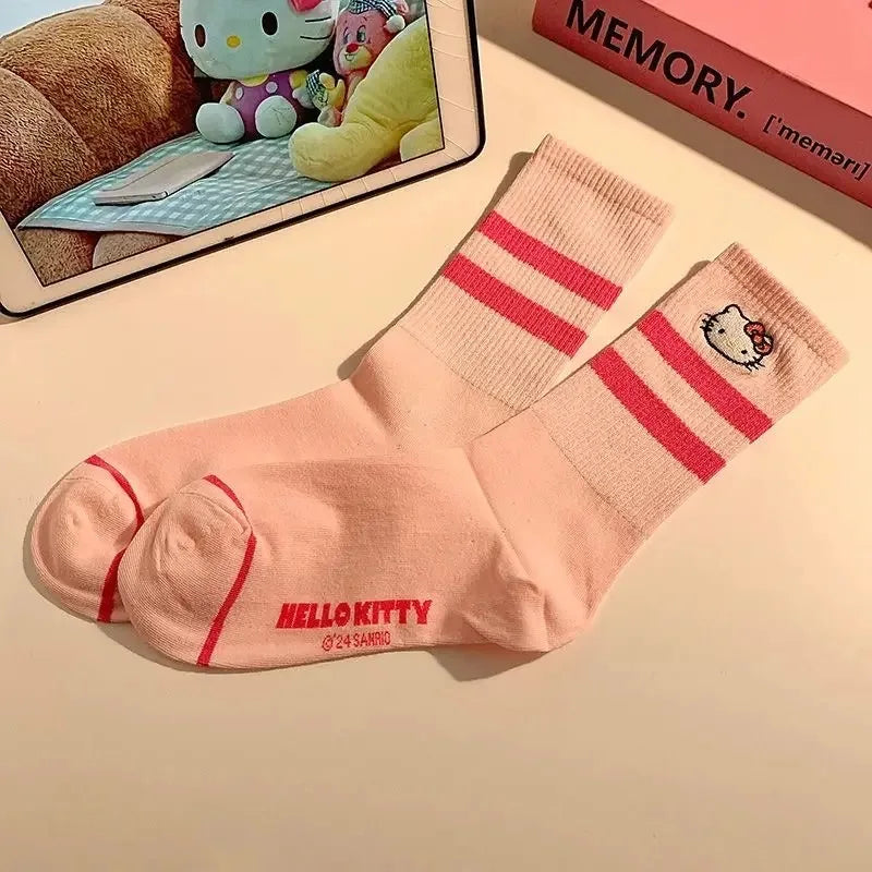 Hello Kitty Winter Autumn Warm Socks Children Long Socks Women Girls Costume Accessories Hello Kitty Things Y2K Sock 2024